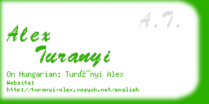 alex turanyi business card